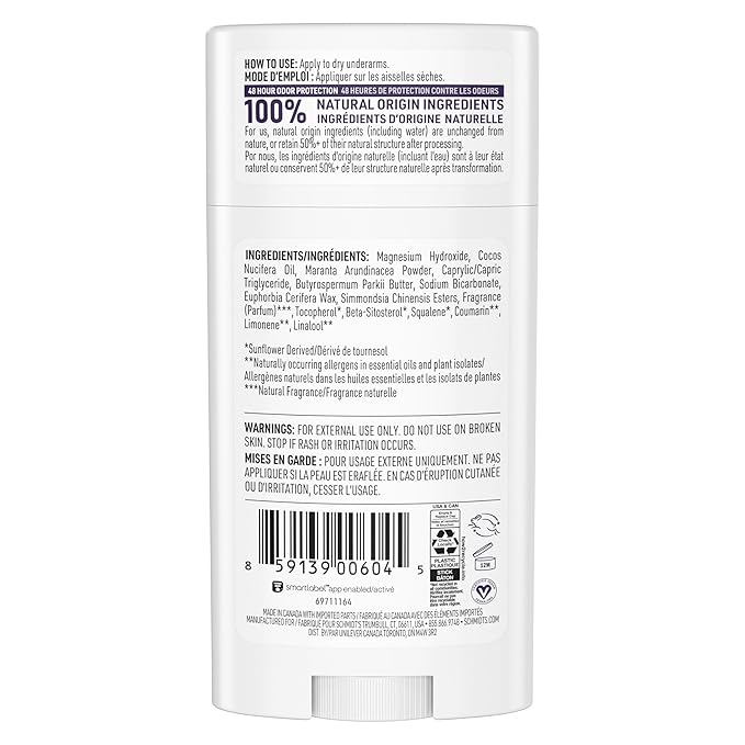 Schmidt's Aluminum-Free Vegan Deodorant Lavender & Sage with 24 Hour Odor Protection, 2 Count for Women and Men, Natural Ingredients, Cruelty-Free, 2.65 oz