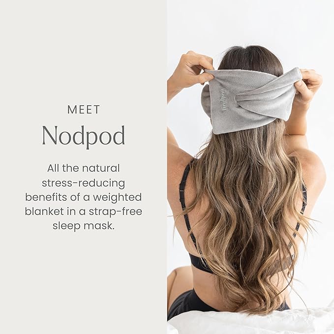 Nodpod Weighted Blanket & Sleep Mask Bundle – Ultra-Soft Body Blanket with Glass Beads + Light-Blocking Eye Mask – Relaxation, Comfort, Travel & Better Sleep - Elephant Gray