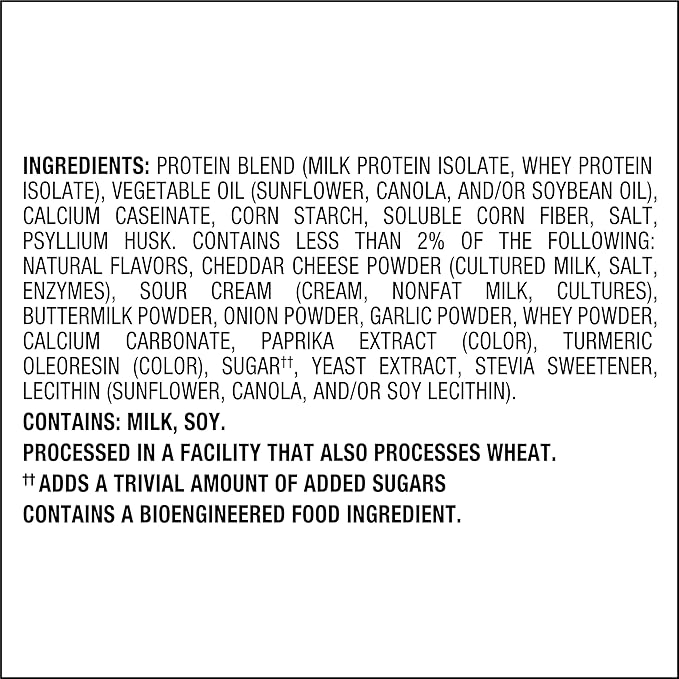 Quest Nutrition Cheddar & Sour Cream Protein Chips, 19g Protein, 4g Net Carbs, Low Carb, Gluten Free, 1.1 oz (Pack of 12)
