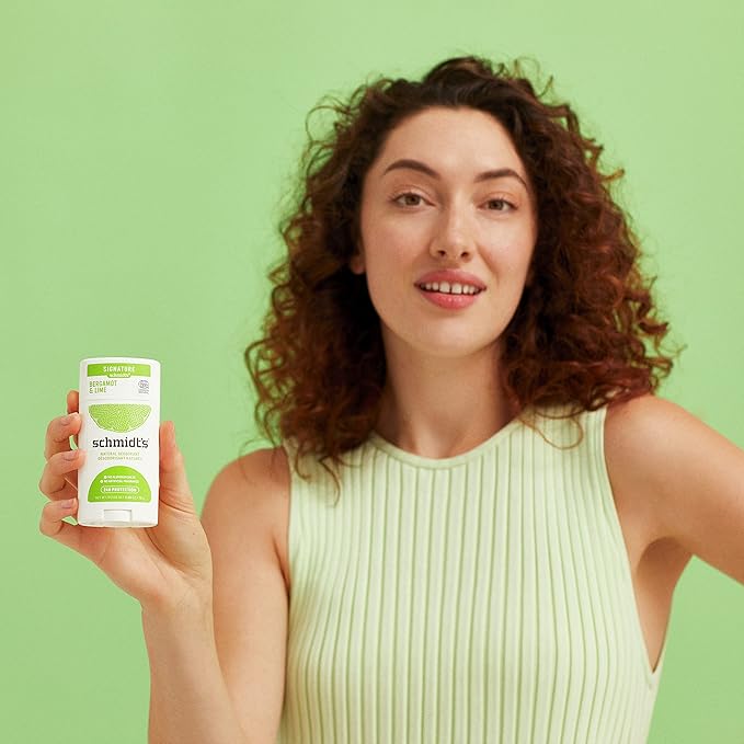 Schmidt's Aluminum Free Natural Deodorant Bergamot & Lime 2 count For Women and Men, with 24 Hour Odor Protection, Certified Cruelty Free, Vegan Deodorant, 2.65 oz