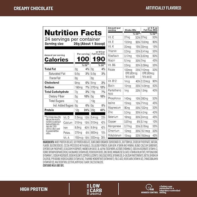 SlimFast High Protein Meal Replacement Shake Powder, 12 Servings (Pack of 2), Advanced Nutrition Smoothie Mix, Digestive Support, Gluten Free, Creamy Chocolate, 20g of Protein (Packaging May Vary)
