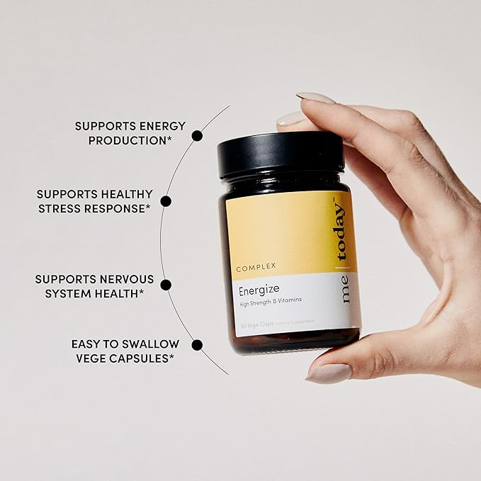 me today Energise Supplement – High Strength B Vitamins with B6, B12, C, Ashwagandha, Ginseng & Zinc – Energy Support for Men & Women – Vegan, 60 Capsules