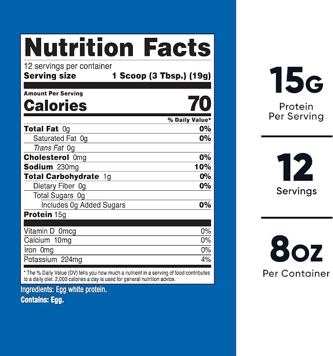 Nutricost Egg White Protein Powder 8oz (Unflavored) - Non-GMO, Gluten Free