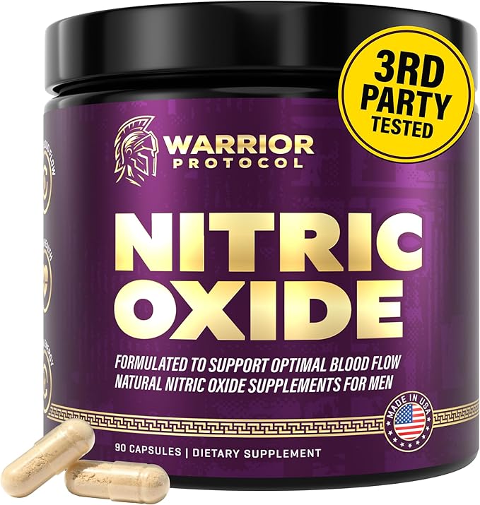 Nitric Oxide Supplements for Men - Nitric Oxide Booster for Blood Flow, Stamina Booster, Alpha Energy and Endurance - 90 Capsules