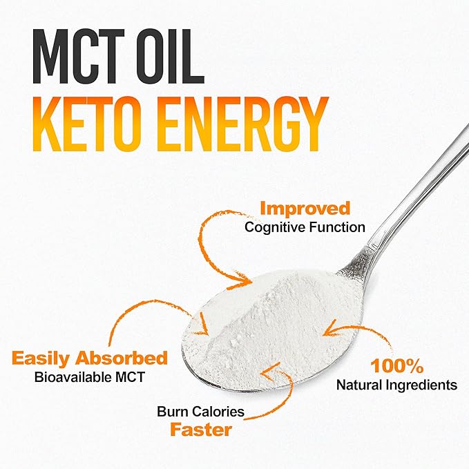 Intentionally Bare Keto MCT Oil Powder - 70% C8 & 30% C10 Medium Chain Triglycerides from Coconut Oil - Ideal for Keto Coffee, Shakes & Smoothies – Clean Energy, Mood, Focus & Metabolism - Unflavored