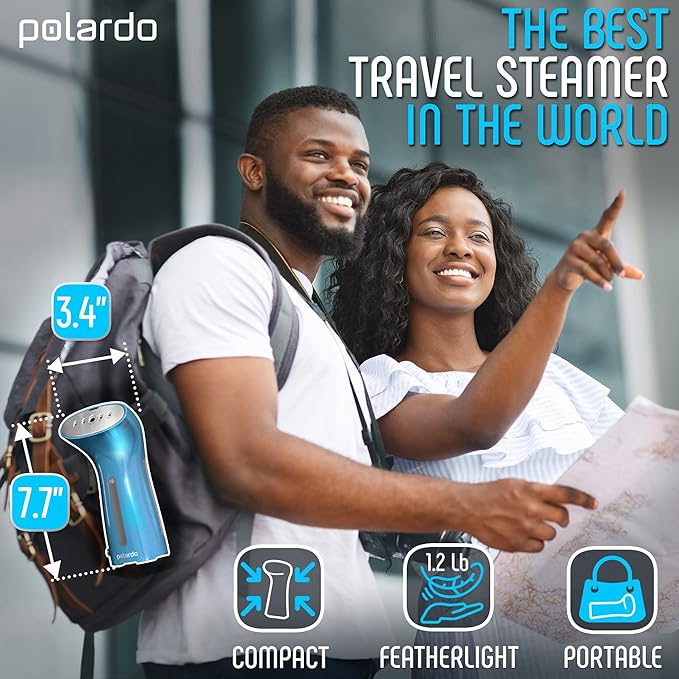 Portable Travel Garment Steamer for Clothes, Metal Steam Head, 25s Heat Up, Pump System, Mini Size, Handheld Steamer for Any Fabrics, No Water Spitting, 120V