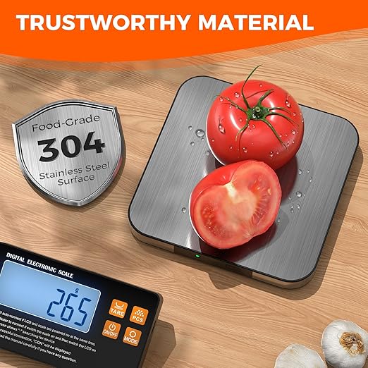 Food Scale with Split Wireless LCD Display, 33lb Digital Kitchen Scale with 7 Units Tare Function, 0.1oz High Accurate Smart Cooking Scale for Baking/Cooking/Meal Prep/Milk/Dieting