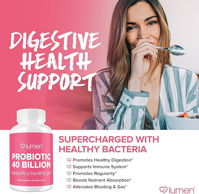 Probiotics 40 Billion CFU | Probiotics for Women & Men | Supports Digestion, Gut Health & Immune System with Digestive Enzymes - 60 Veggie Count