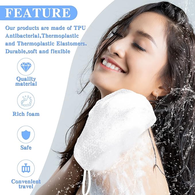 Vesici 2 Pcs Honeycomb Exfoliating Glove Set Exfoliating Bath Mitt Honeycomb Face and Body Scrubber Shower Mitt Sponges for Cleaning Body Shower Face Skin Beauty Spa(White)