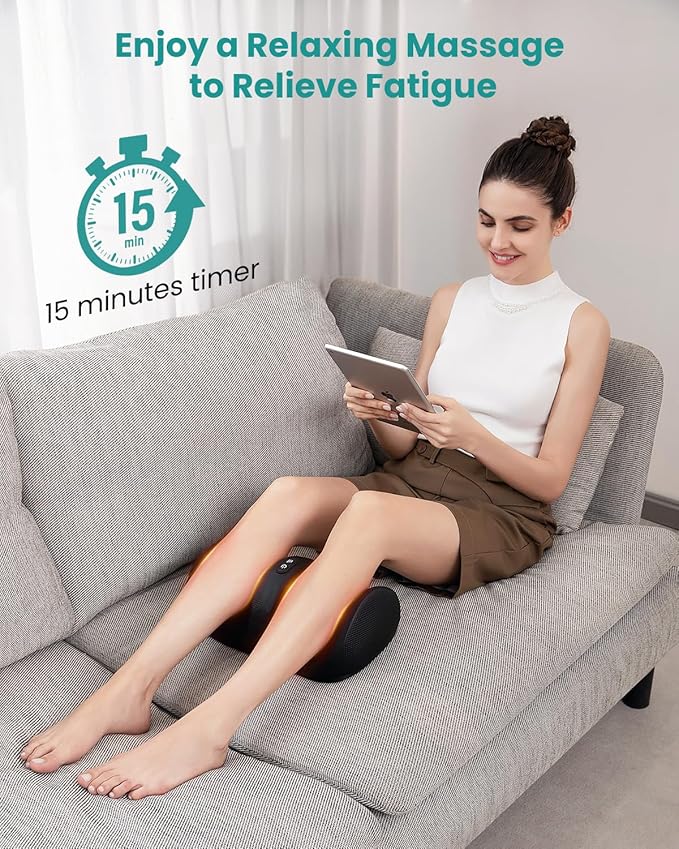 Nekteck Foot Massager with Heat & Foot Roller, Shiatsu Calf Leg Massager for Circulation and Neuropathy Pain Relief for Feet Care Home Office Gadgets Relaxing Gifts for Women Men Mom Dad Birthday Gift