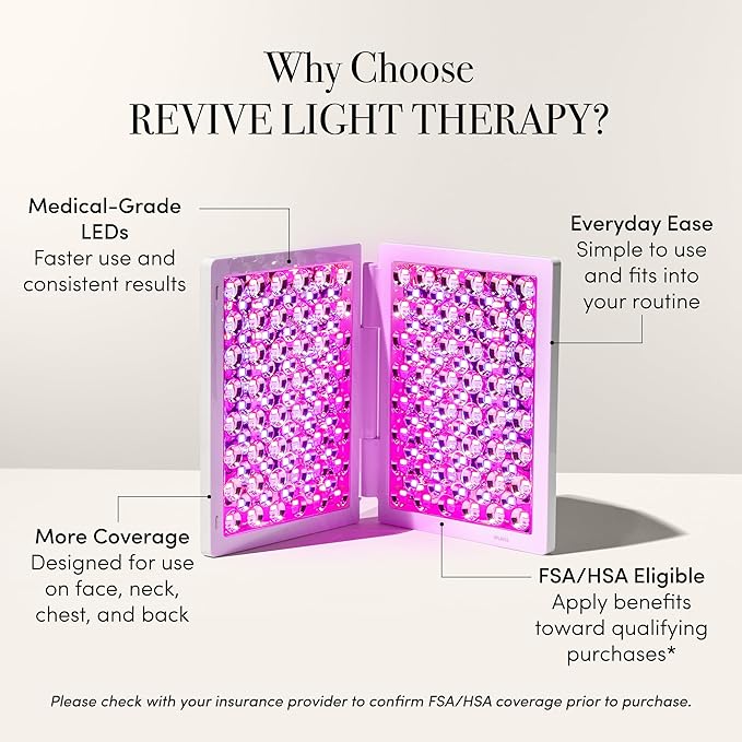 ReVive Lux Collection dpl IIa LED Light Therapy Panel, Medical-Grade Blue & Red Light Therapy for Face Wrinkles, FSA HSA Eligible Skincare Devices, Easy at Home Acne Tools, LED Face Mask Alternative