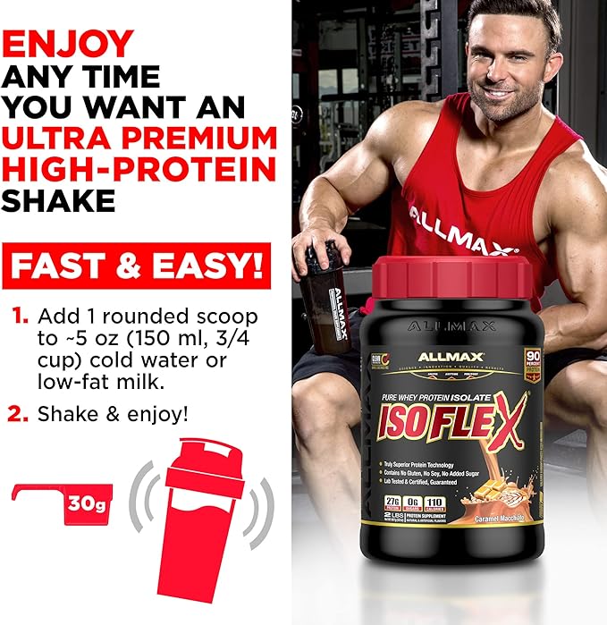 ALLMAX Nutrition - ISOFLEX Whey Protein Powder, Whey Protein Isolate, 27g Protein, Chocolate Mint, 2 Pound