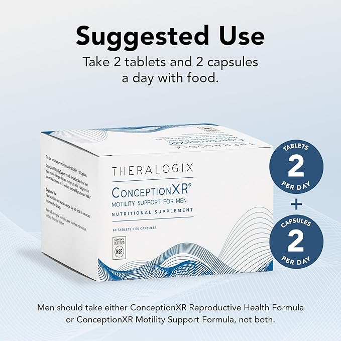 Theralogix ConceptionXR Motility Support Formula - Men's Preconception Vitamins for Fertility Support - Male Fertility Supplements for Sperm Health* - NSF Certified, 360 Count (90-Day Supply)