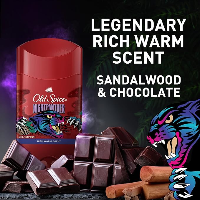 Old Spice Aluminum Free Deodorant for Men, 24/7 Odor Protection, 24/7 Freshness & Lasting Scent, Goes on Clear, NightPanther with Rich Warm Scent, 3.0 oz (Pack of 3)