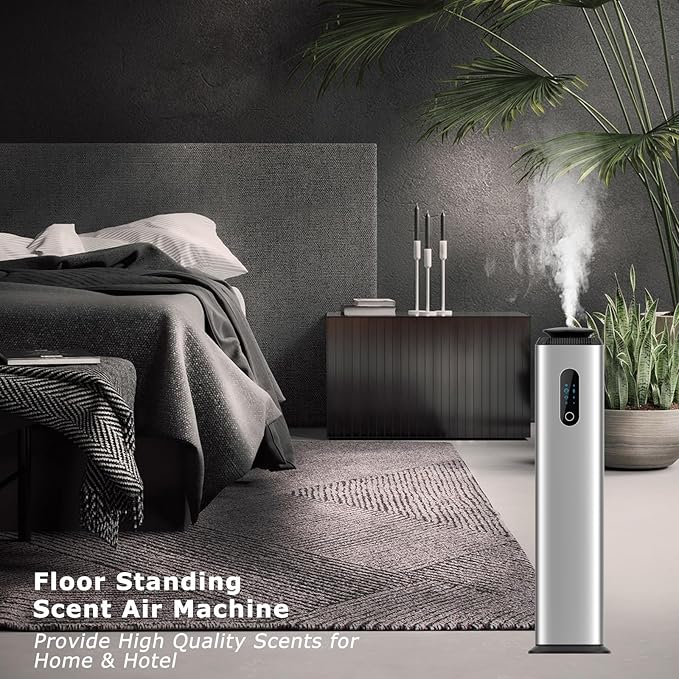 1000ML- Commercial Diffuser Machine With WIFI App Control for Whole House - Cover 10000 Sq Ft - Tower Hotel Scent Diffuser - Scent Air Machine & Waterless Essential Oil Diffuser for Large Room -Silver