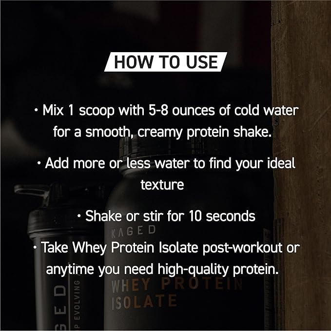 Kaged Whey Protein Isolate Powder Vanilla 100% Pure Low Lactose Whey Post Workout Recovery Drink Supports Muscle-Building 25g per Serving 41 Servings