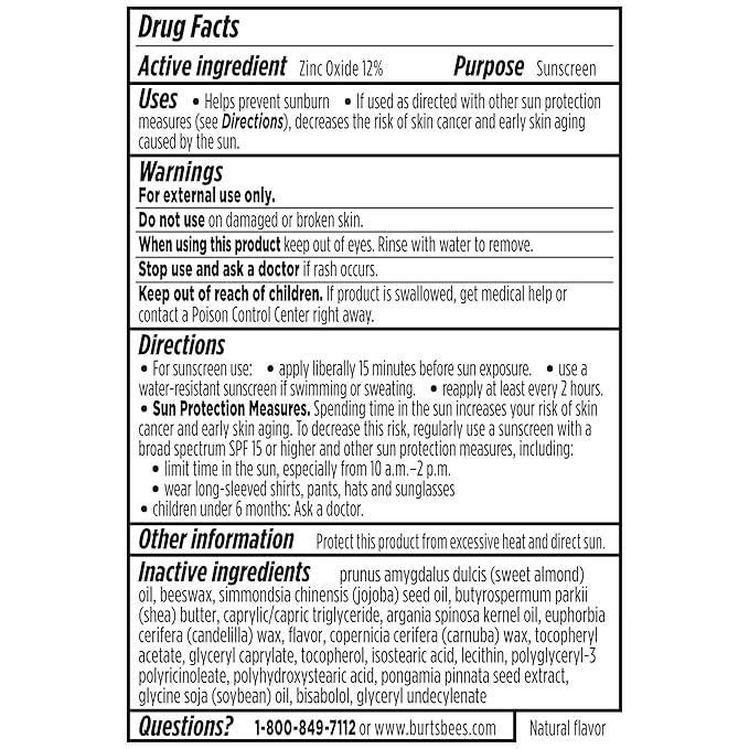 Burt’s Bees SPF 30 Lip Balm, Beaches and Cream, Water-Resistant Sun Care, Nano-Free Zinc Oxide Formula, Natural Origin Conditioning Lip Treatment, 3 Tubes, 0.15 oz.