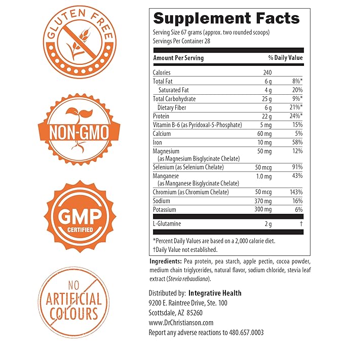 DR.CHRISTIANSON Daily Reset Shake (Chocolate), Plant-Based Protein with Resistant Starch, Protein Meal Replacement Shake, Metabolism Reset Program Approved, Just Add Water (28 Servings, 4.14 Pounds)