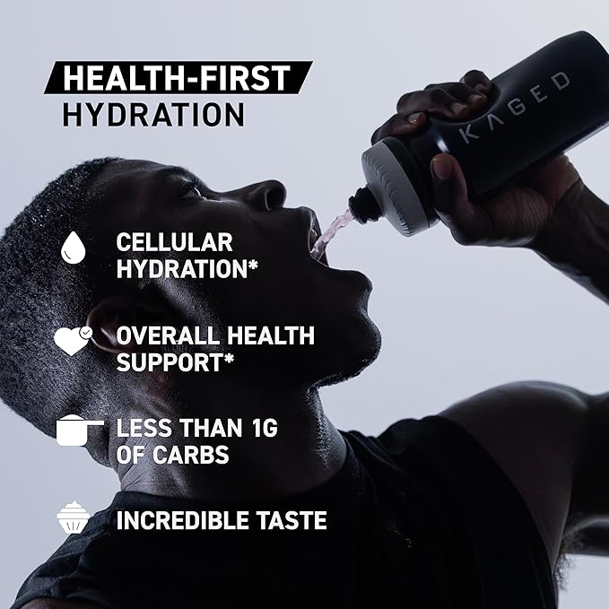 Kaged Hydration Electrolytes Powder | Fruit Punch | Hydra-Charge Sports Drink Mix | Pre, Post, Intra Workout | Low Carb, Vegan, Gluten Free | Supplements for Men & Women | 60 Servings