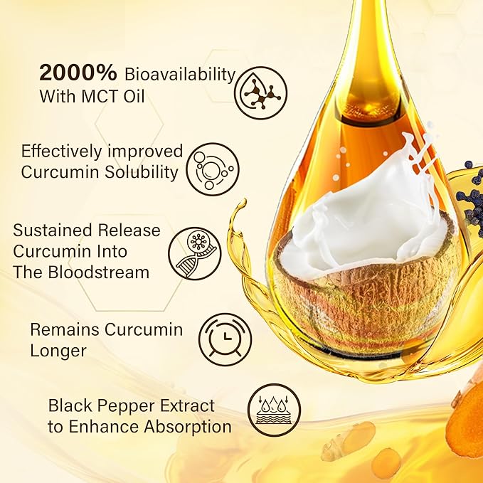 Turmeric Gummies 1000mg w/MCT Oil C8 C10, Organic Antioxidant, Turmeric Curcumin Supplement with Black Pepper Extract, Support Comfort, Boost Energy, Ultra Absorption, Sugar Free, 120Cts