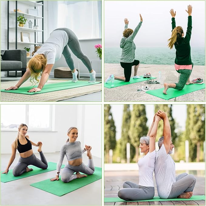 Funtery 16 Pack 3 mm Thick Yoga Mat Exercise Workout Mat Non Slip Fitness Pad for Women Gym Home Yoga Pilates