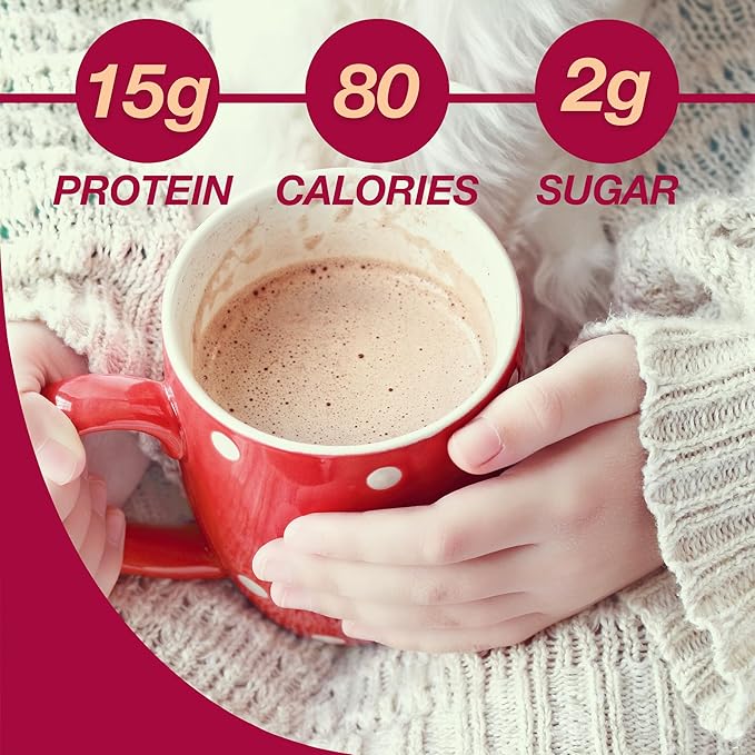 ProtiDIET High Protein Hot Cocoa Mix - 15g Protein - Low Fat, Quick and Easy-to-Prepare Hot Cocoa High Protein Drink with Collagen for Adults - 7 hot cocoa packets Per Box