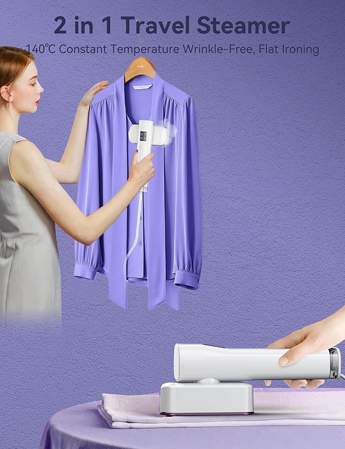 Steamer for Clothes,Sundu Portable Iron Travel Clothes Steamer 15s Fast Heat-up,100ml Water Tank,20 Minutes of Continuous Ironing Removes Wrinkle for Home,Office and Travel-White
