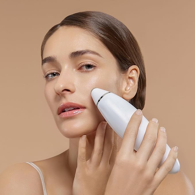 Reinvo Facial Microdermabrasion Wand by Project E Beauty | Gentle Exfoliation | Reduce Wrinkles & Fine Lines | Decrease Pores | Fresh & Radiant Skin | 4 Interchangeable Heads | Vacuum Suction Device