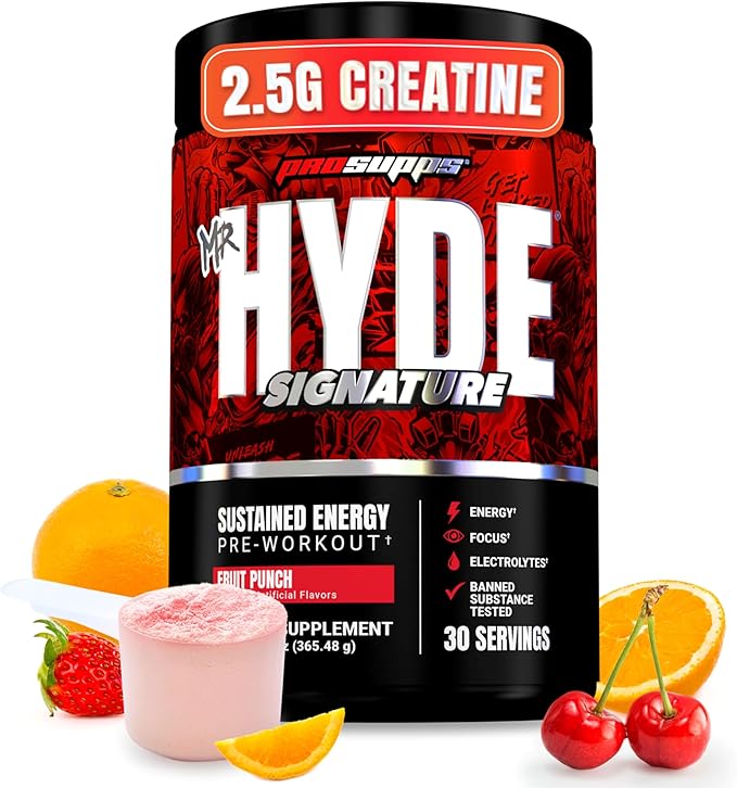 PROSUPPS Mr. Hyde Signature V2, Pre Workout Powder with Creatine, Beta Alanine & Caffeine - Performance, Energy & Endurance - Clean Fitness & Gym Supplements for Men & Women (Fruit Punch, 30 Servings)