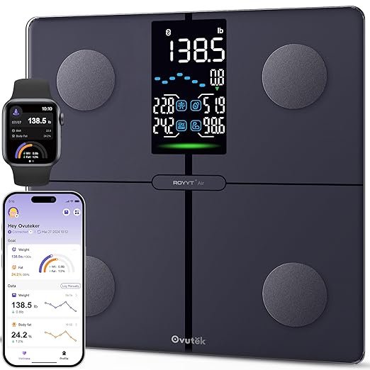 Smart Scale for Body Weight, Professional Bathroom Digital Scale with BMI, Body Fat, Muscle Mass, Most Accurate to 0.05lb, Large Display High Accurate Body Composition Machine with Fitness App