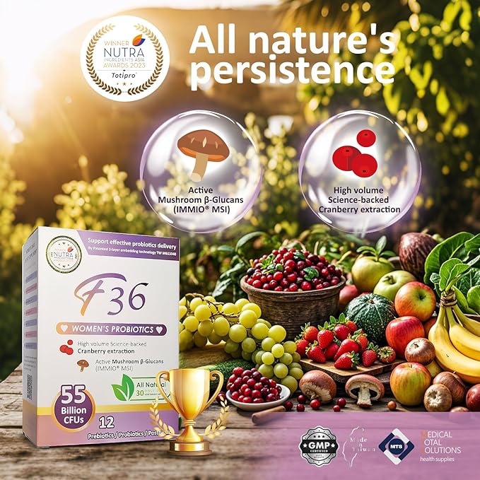 Probiotics for Women 55 Billion CFU – Vaginal & Digestive Health, Immune Support, Sleep & PH Balance – with Cranberry, β-Glucan, Prebiotics & Postbiotics – Once Daily Capsule - 30 Capsules Pack