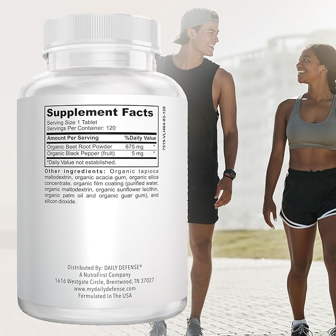 Beet Root Supplements - Overall Vitality & Energy Supplements for Women & Men with Organic Black Pepper Powder & Beet Root Powder - 120 Organic Pills per Bottle