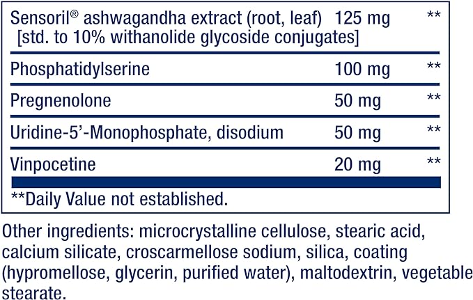 Life Extension Cognitex® Elite Pregnenolone, sage, Blueberry, ashwagandha, phosphatidylserine, Advanced Formula, Attention, Focus, Memory, Gluten-Free, Non-GMO, Vegetarian, 60 Tablets