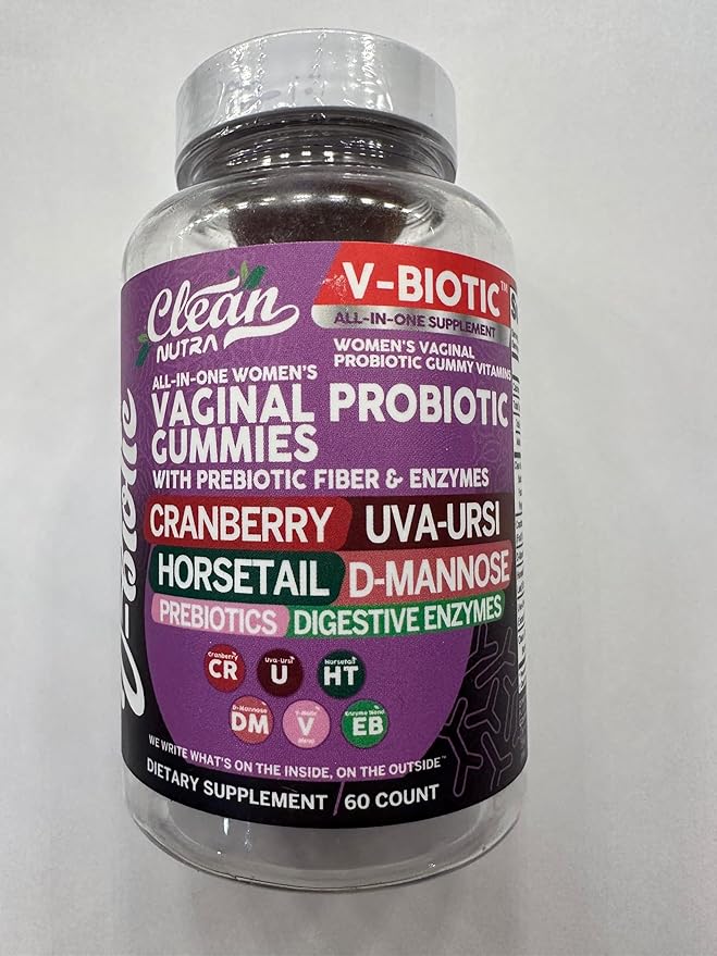 Clean Nutra Vbiotic Gummies, Cranberry, Horsetail, D-Mannose, UVA-Ursi, Probiotic Blend, Enzyme Blend, 60 Count (2)