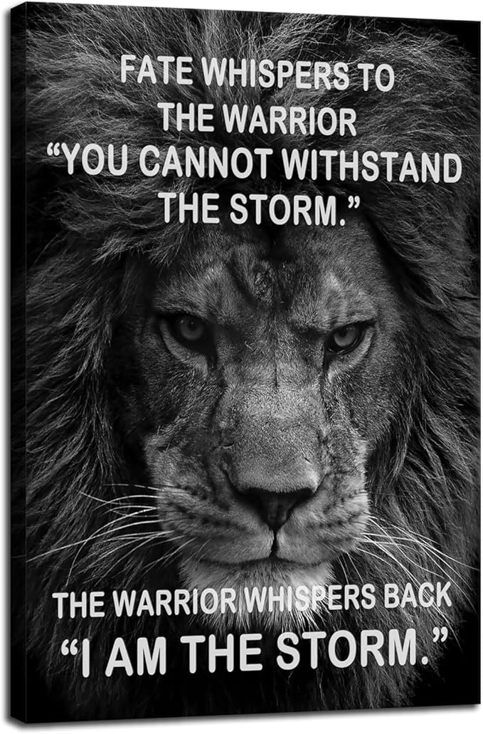I Am The Storm Inspirational Canvas Wall Art Office Decor Motivational Painting Inspiring Entrepreneur Quotes Posters Prints Modern Home Decor Artwork Wooden Framed Ready to Hang[24" W x 36" H]