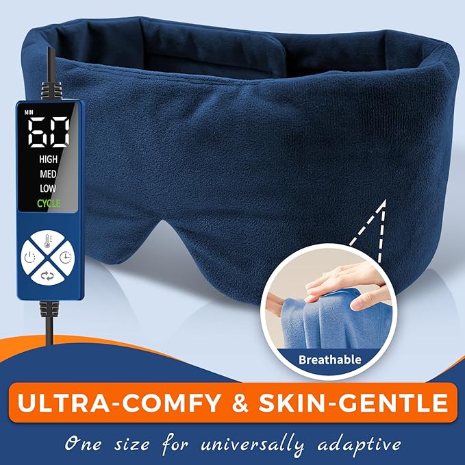 Large Sinus Heating Pad for Face with Dual-Mode Heating, Heated Eye Mask Sinus Mask Electric Face Heating Pad for Dry Eyes, Sinus Pressure Relief, Migraine, Tension Headache, TMJ Relief