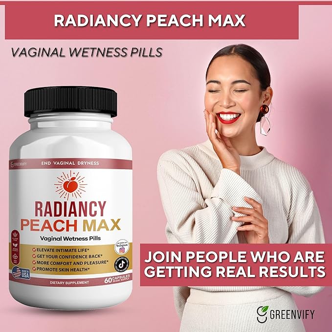 Radiancy Peach Max Vaginal Wellness Supplement, 60 Capsules, 30 Day Supply (1)
