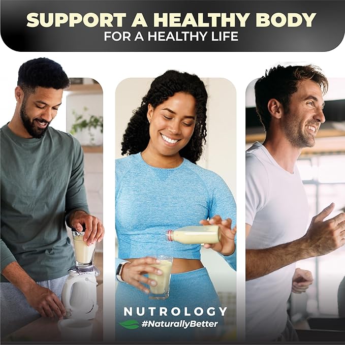 Nutrology TRIPACT Vegan Protein Powder - Organic Pea, Rice & Pumpkin Protein, BCAAs & Glutamine Plant-Based Meal Replacement Shakes for Muscle Recovery & Immunity, Peanut Butter & Vanilla, 20 Servings