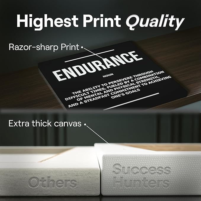6X Motivational canvas, wall art for bedroom and office, inspirational black and white canvas poster, motivational poster set, decor bundle for home, wall pictures for living room (6x - 30 X 30 in)