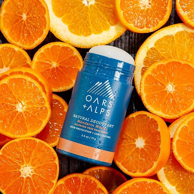 Oars + Alps Aluminum Free Deodorant for Men and Women, Dermatologist Tested and for Sensitive Skin, Vegan, Mandarin Woods, 2 Pack, 2.6 Oz Each