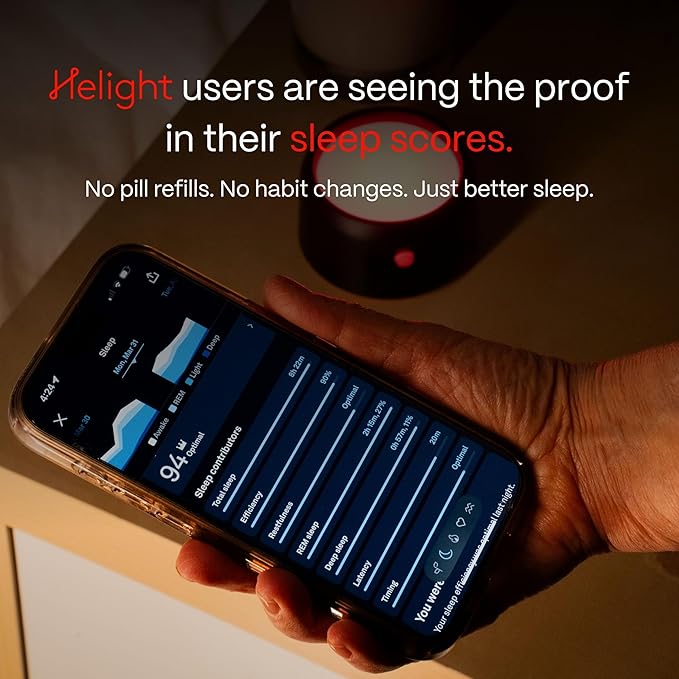 Red Light Therapy Sleep Device – Patented & Award Winning 630nm Pure Red Light Lamp Sleep Aid to Support Deep Relaxation – Red Light for Sleep Lamp Backed by Science for Adults & Kids