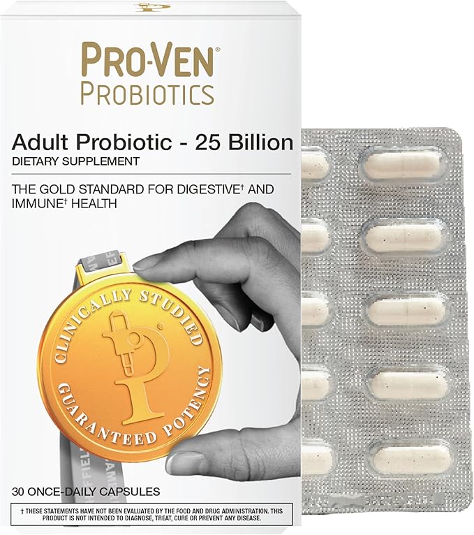 Daily Probiotic for Women & Men | 25 Billion CFU with Acidophilus & Bifidus | Digestive & Immune Support | Vegetarian, Gluten-Free, Lactose-Free | 30 Capsules