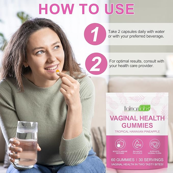 120 PCS Vital Vaginal Probiotics Source Feminine Gummies PH Balance for Women Feminine Balance Gummies Womens Vaginal Health Supplement