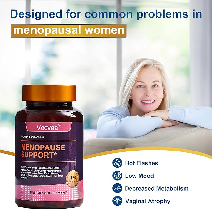 40-in-1 Menopause Support for Women – Hormonal Balance, Hot Flash & Mood Relief – Black Cohosh, DIM, Maca, Red Clover, Probiotics, B6, D3 & More – Vegan, 120 Capsules