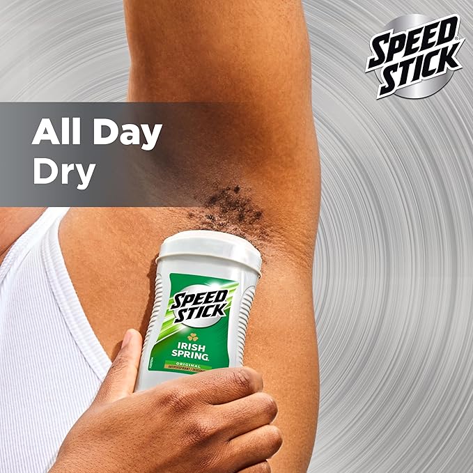 Speed Stick Men's Antiperspirant Deodorant, Irish Spring Scented, 3 Ounce, 4 Pack