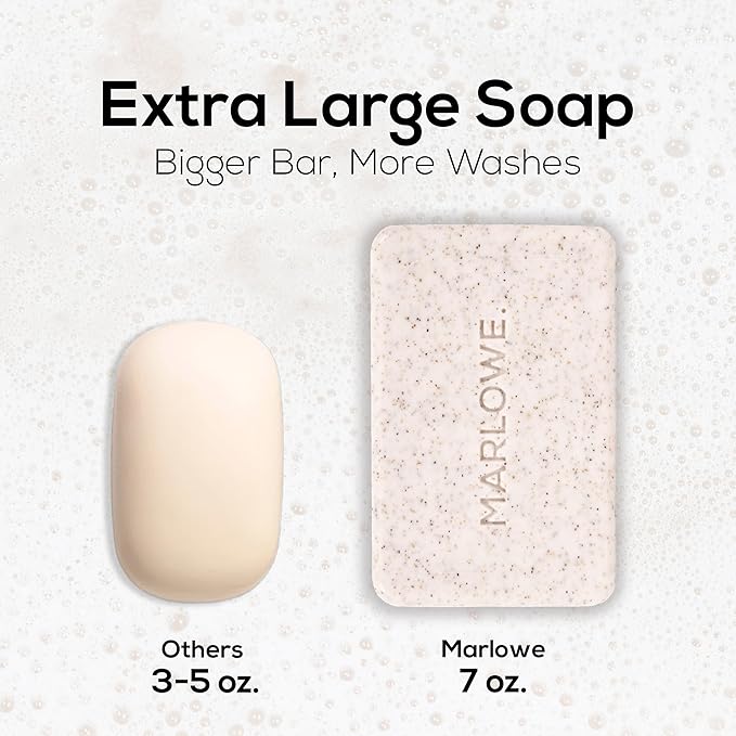 MARLOWE. No. 102 Body Scrub Soap 7 oz, Santal, Exfoliating Soap Bar with Shea Butter, Olive Oil & Green Tea Extracts, Cleanses, Smooths & Revitalizes Skin, Warm Amber, Spice & Citron Scent