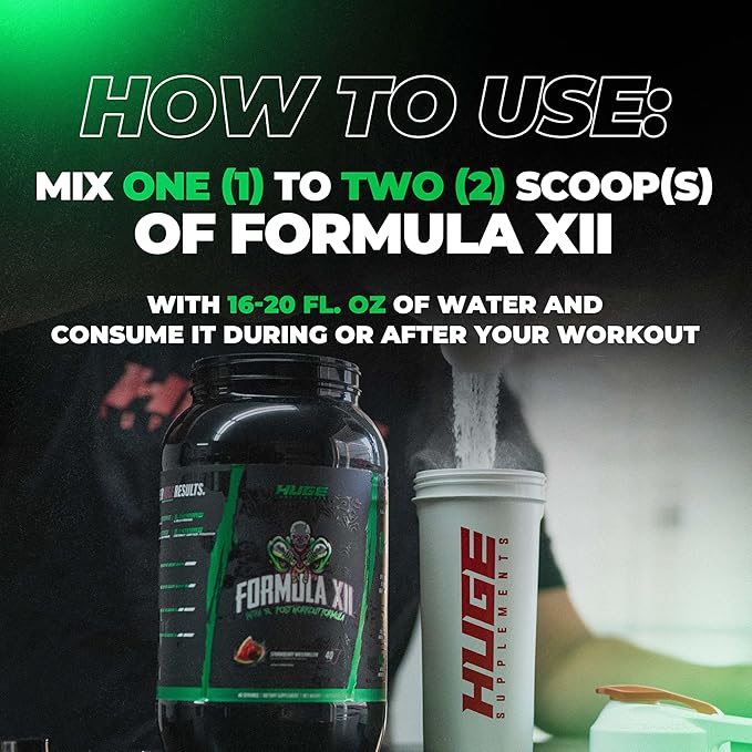 Formula XII Intra Workout Carbs & Post Workout Recovery Powder, Rapidly Absorbed, Boost Exercise Performance, Strength, Endurance & Hydration, 12 Science-Backed Ingredients (Strawberry Watermelon)