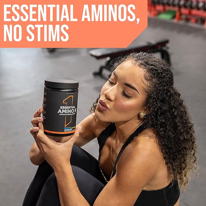 Rule 1 Essential Amino 9 – Recovery & Hydration Support with 7.5g of Essential Amino Acids + Electrolytes (30 Servings, Fruit Punch)