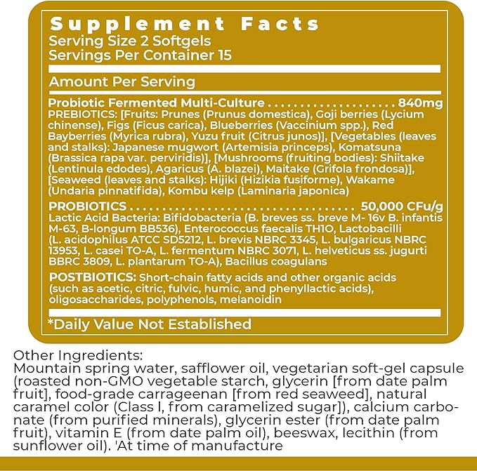 Premier Research Labs Premier Probiotic - Pre Pro Post Biotics for Women & Men, Quad Biotic, Quadbiotic, Prebiotics, Probiotics, Postbiotics & Phytobiotics - 60 Vegetarian Softgel Capsules