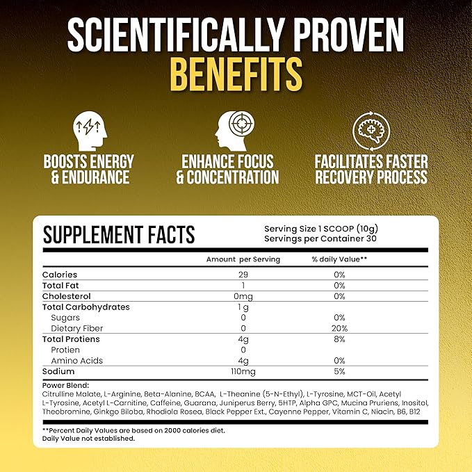 ONESHOT Pre Workout Powder for Men and Women - BCAAS Amino Acids Supplement Powder, 200mg Caffeine, Beta Alanine Powder, Citrulline Malate Preworkout Powder - Pineapple Mango - 30 Servings